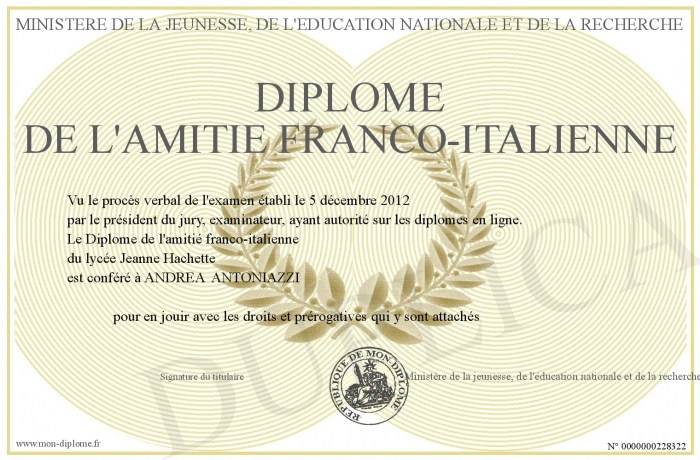 diplome universitaire italien